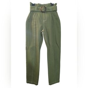 Whiteroom + Cactus Women Olive Green Belted Pants Size Xs